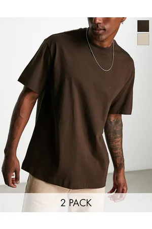 Weekday Pack de 2 camisetas extragrandes y marrón de - neutro