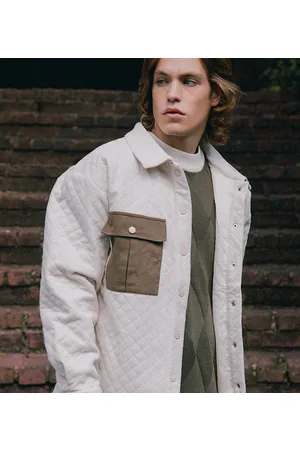 Labelrail Sobrecamisa color unisex guateada de pana de x Notion-Blanco