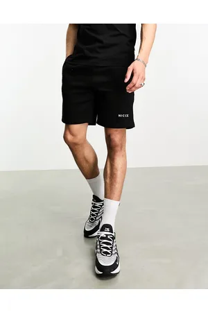 Nicce London Pantalones cortos negros con logo de punto Original de