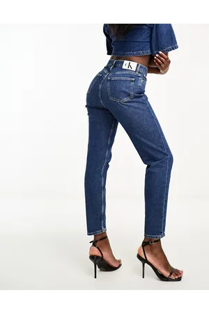 Calvin Klein Vaqueros mom con lavado oscuro de -Azul marino