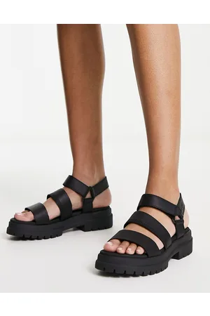 Timberland Sandalias negras de cuero granulado London Vibe de -Negro