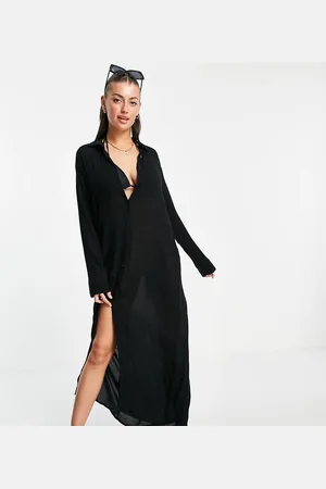 Esmée Vestido veraniego playero largo de estilo camisero exclusivo de