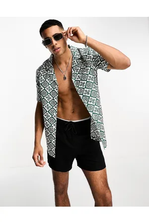 New Look Camisa con estampado de azulejos de manga corta de