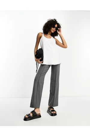 River Island Camiseta de vestir blanca sin mangas con cuello ancho de