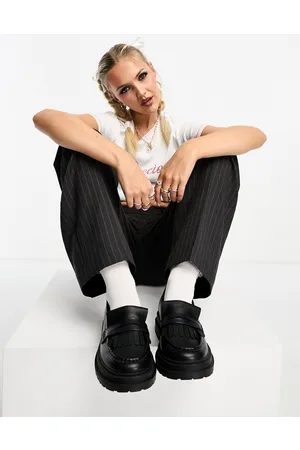 ASOS Mocasines negros con suela gruesa y flecos Majesty de
