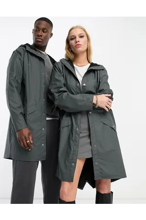 Rains Chaqueta larga color unisex impermeable 12020 de -Gris