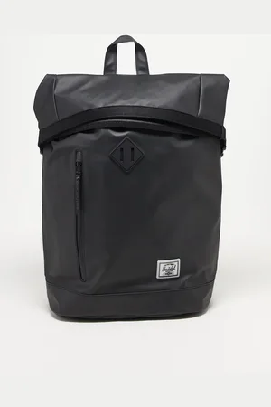 Herschel Mochila negra con parte superior plegada de