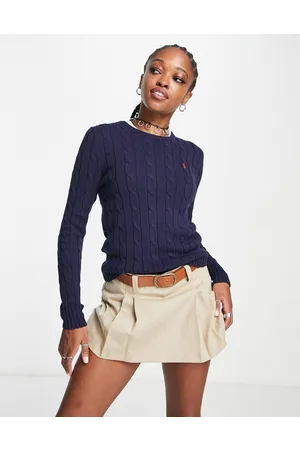 Ralph Lauren Jersey azul marino de punto de ochos de