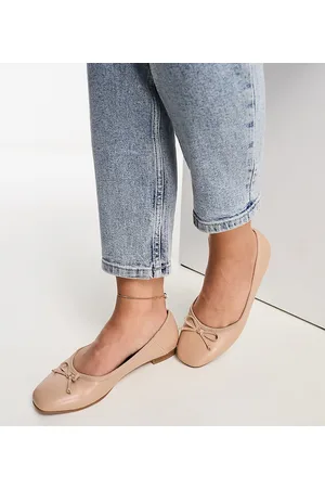 ASOS Bailarinas con lazo Lullaby de Wide Fit- neutro