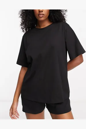 ASOS Camiseta de pijama negra extragrande de algodón Mix & Match de