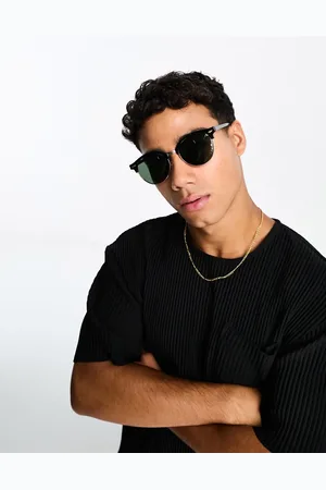 Only & Sons Gafas de sol negras cuadradas retro de -Dorado