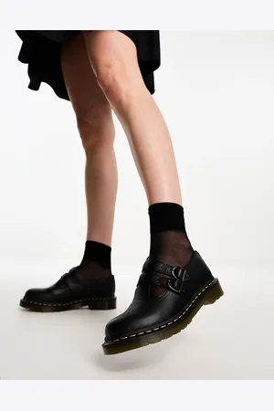 Dr. Martens Merceditas negras de cuero 8065 de