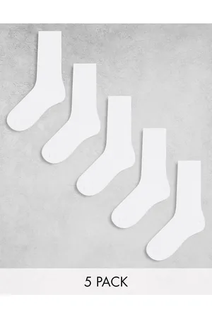 Weekday Pack de 5 pares de calcetines blancos de canalé de