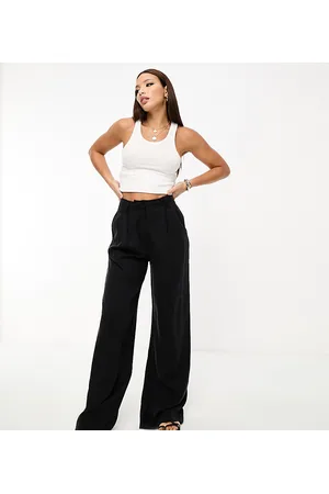 ASOS Pantalones negros de pernera ancha de estilo casual de ASOS DESIGN Tall