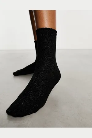 Pieces® Calcetines negros con purpurina de