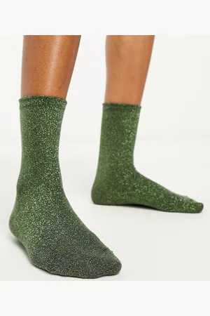 Pieces® Calcetines color efecto purpurina de -Verde