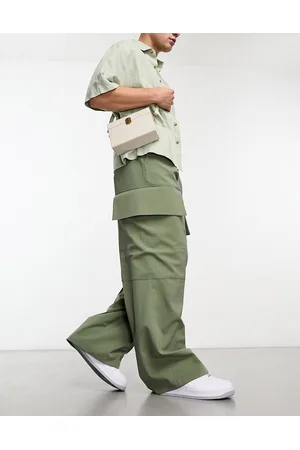 Pantalones cargo gris carbón de estilo paracaidista muy ancho de ASOS  DESIGN