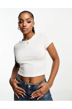 Monki Camiseta blanca muy entallada de