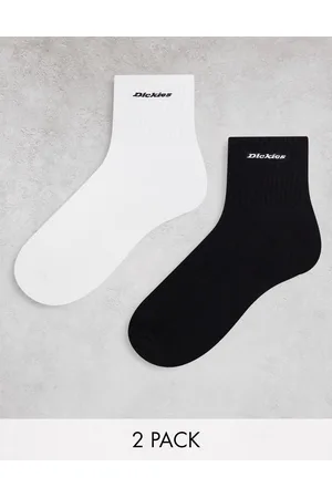 Dickies Pack de 2 pares de calcetines de color blanco y negro New Carlyss de