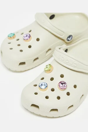 Crocs Pack de 5 charms jibbitz dorados con diseño de gemas de