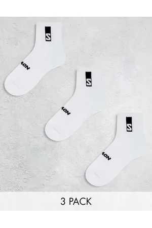 Salomon Pack de 3 pares de calcetines tobilleros blancos diarios unisex de