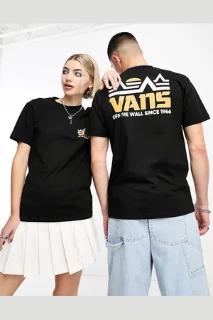 Vans Camiseta negra unisex con estampado de montaña en la espalda Planta de