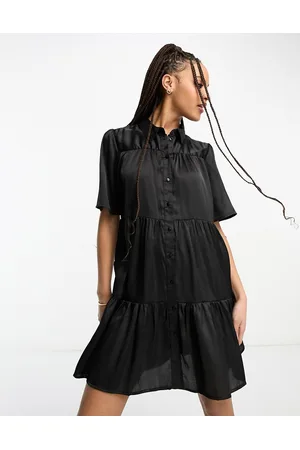 JDY Vestido corto de corte ancho de satén de