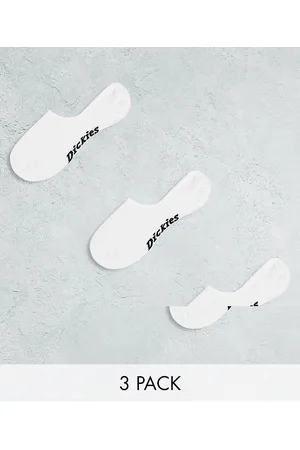 Dickies Pack de 3 pares de calcetines blancos invisibles de