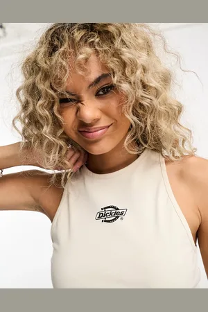 Dickies Camiseta gris sin mangas con logo en el centro Powers de
