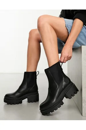 Timberland Botines Chelsea negros de cuero granulado premium Everleigh de
