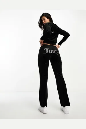 Juicy Couture Joggers negros de pernera recta de velour de (parte de un conjunto)