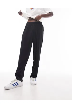Topman Joggers negros plisados de corte tapered de
