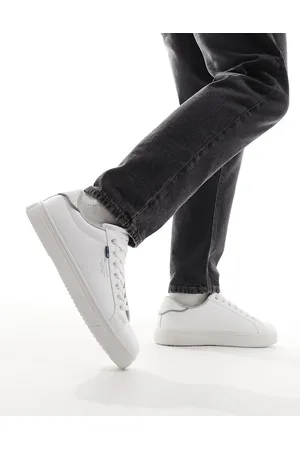JACK & JONES Zapatillas de deporte blancas con cordones y suela gruesa de -Blanco