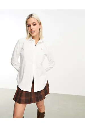 Ralph Lauren Camisa Oxford blanca de manga larga de
