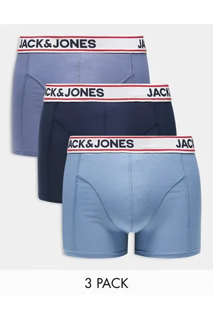 JACK & JONES Pack de 3 calzoncillos azules de