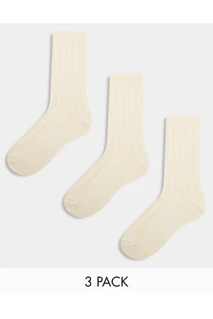 ASOS Pack de 3 pares de calcetines color de canalé de -Beis neutro