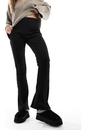 Miss Selfridge Pantalones de campana negros de canalé de (parte de un conjunto)