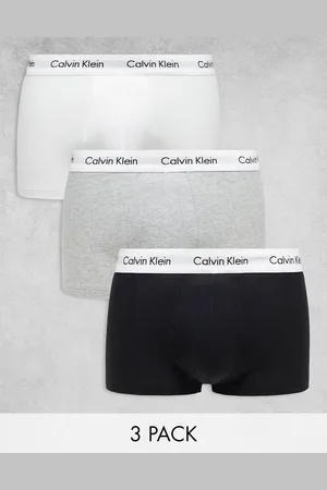 Calvin Klein Pack de 3 calzoncillo de talle bajo de algodón elástico de