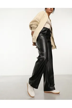 River Island Pantalones negros de pernera ancha con cinturilla elástica de poliuretano de