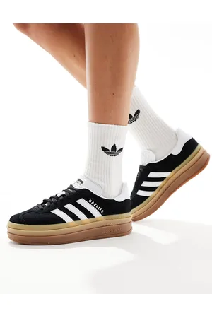 adidas Zapatillas de deporte negras y blancas Gazelle Bold de