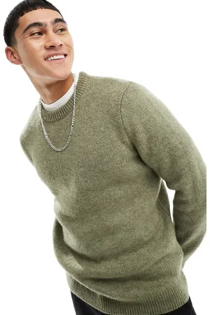 ASOS Jersey con cuello redondo de punto afelpado de -Verde