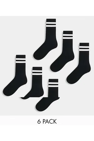 New Look Pack de 3 pares de calcetines deportivos negros con rayas de