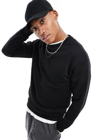 JACK & JONES Sudadera negra extragrande de
