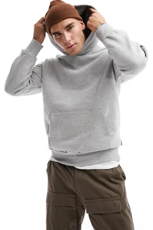 Only & Sons Sudadera gris claro extragrande de tejido grueso de