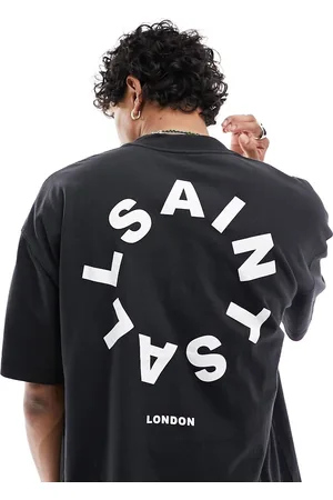 AllSaints Camiseta negro de manga corta con cuello redondo Tierra de