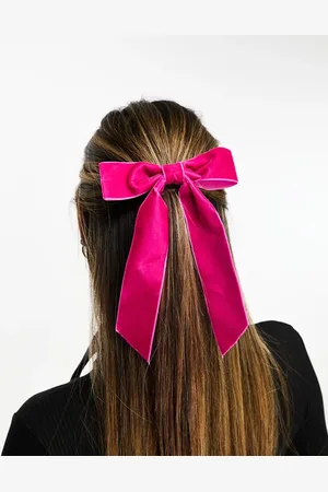 Easilocks Lazo para el cabello rosa extragrande de terciopelo exclusivo en ASOS de