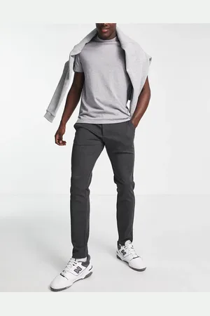 Only & Sons Pantalones gris oscuro de corte tapered slim de