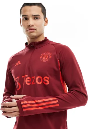 Sudadera con capucha Essentials Trefoil Manchester United adidas de hombre  de color Rojo