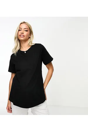 ASOS Camiseta de pijama negra con diseño para lactancia de algodón Mix & Match exclusivo de ASOS DESIGN Maternity