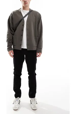 ASOS Vaqueros negros de corte slim elástico de